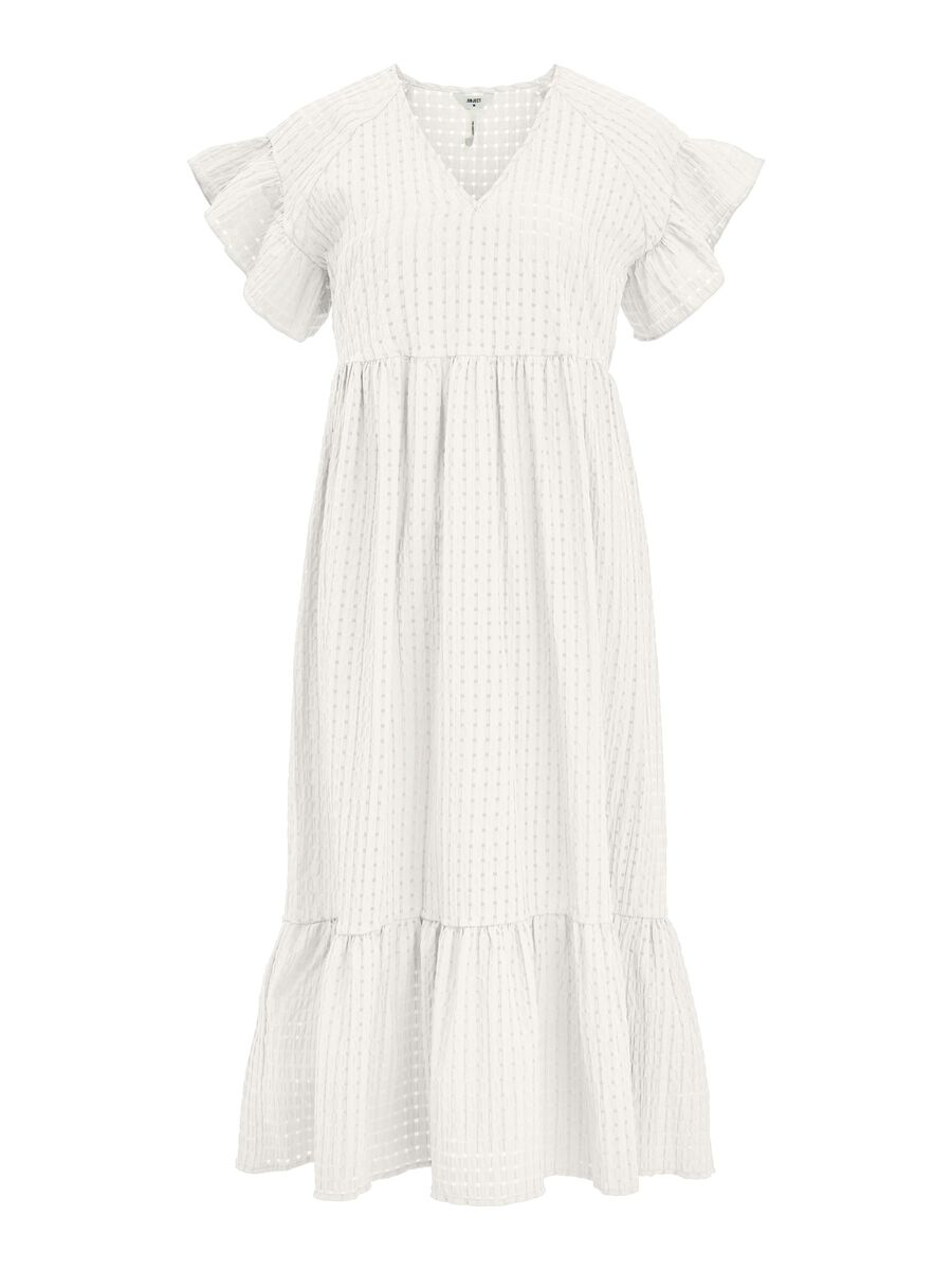 Object Collectors Item TEXTURED MIDI DRESS, White, highres - 23038492_White_001.jpg