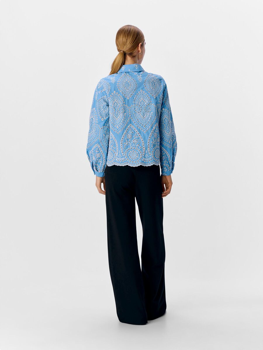 OBJECT BRODERIE ANGLAISE SHIRT, Cornflower Blue, highres - 23045717_CornflowerBlue_1182964_004.jpg
