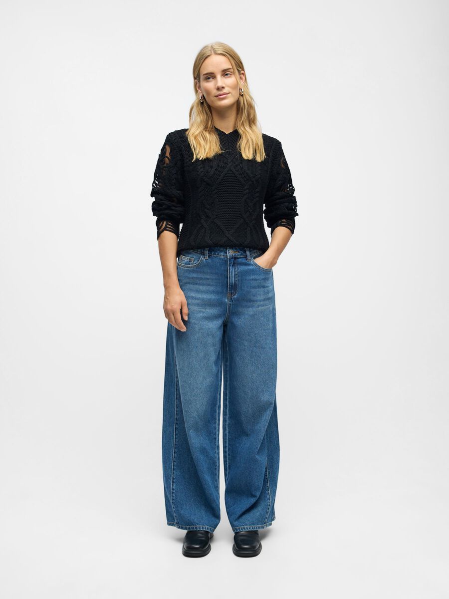 Carousel image - CHUNKY KNIT PULLOVER, Black | 4