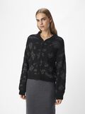 OBJECT DETAILED KNITTED CARDIGAN, Black, highres - 23045613_Black_003.jpg