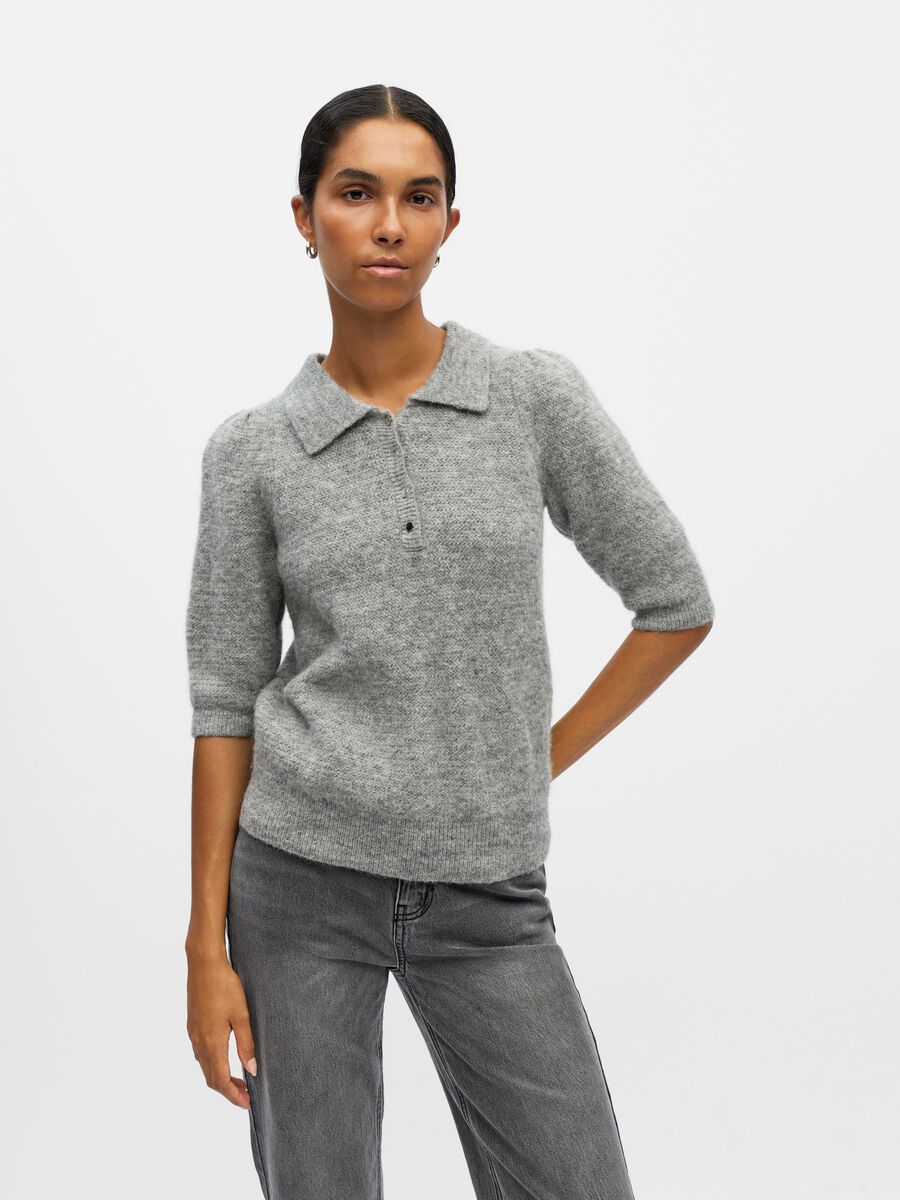 Product carousel image - EN MAILLE POLO, Medium Grey Melange | 1