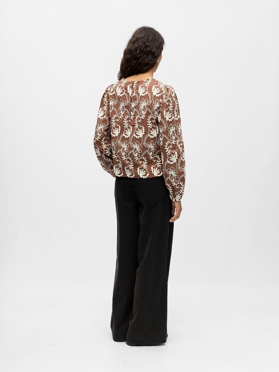 Product carousel image - GEMUSTERTE BLUSE, Cocoa Brown | 2