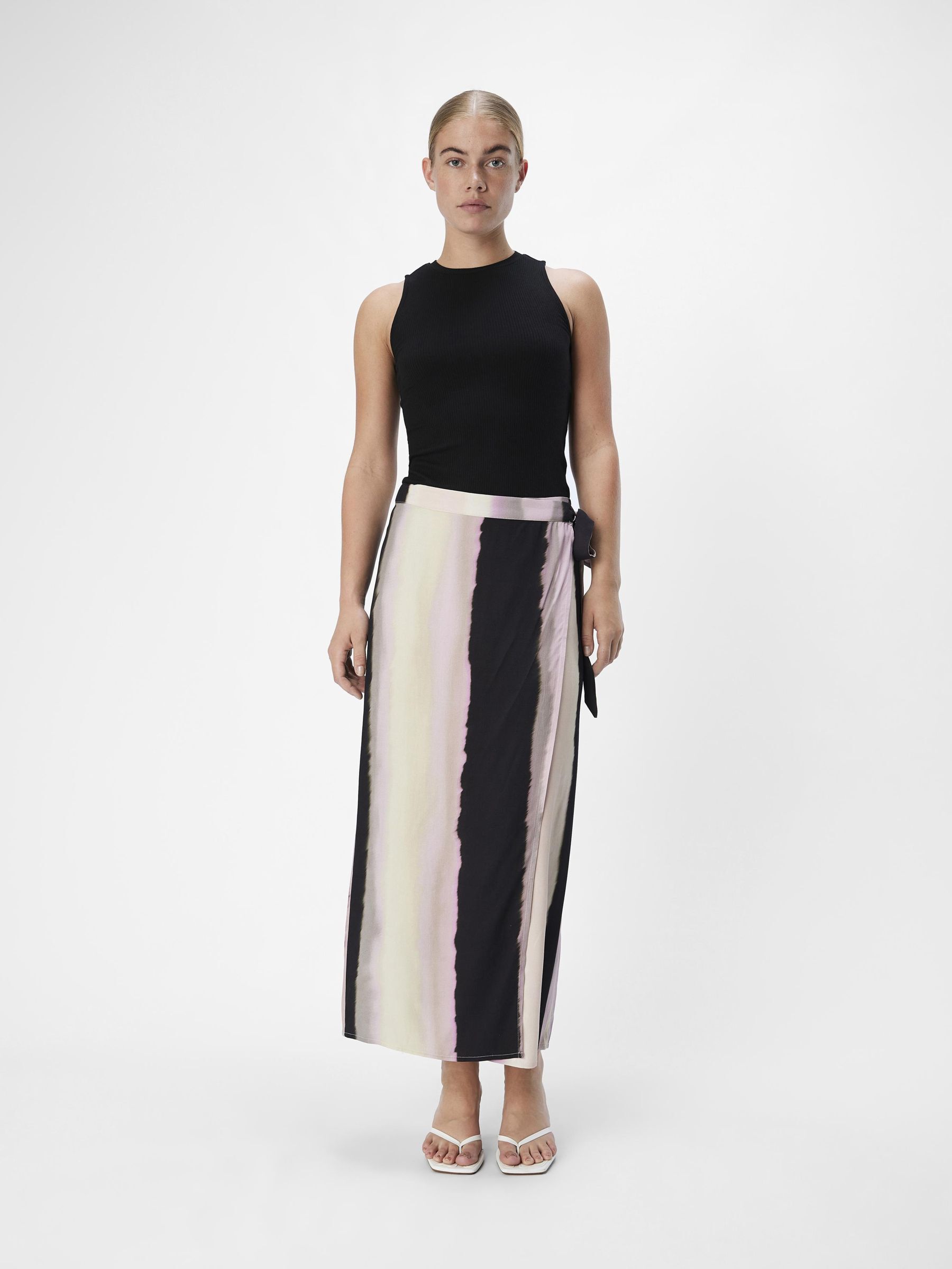 PRINTED WRAP SKIRT Grey .OBJECT CI UK