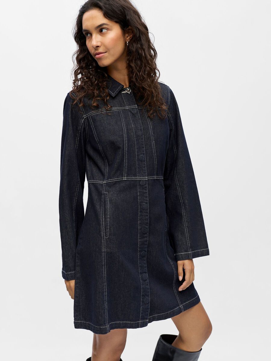 Product carousel image - DENIM MINI DRESS, Dark Blue Denim | 4