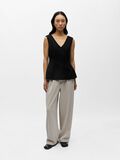 Product image thumbnail - V-HALS PEPLUM TOP, Black | 4