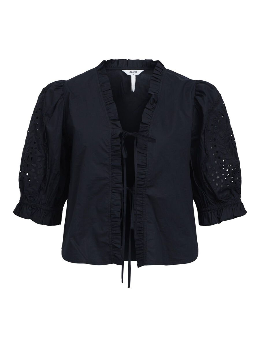 OBJECT EN BRODERIE ANGLAISE TOP, Black, highres - 23044144_Black_001.jpg