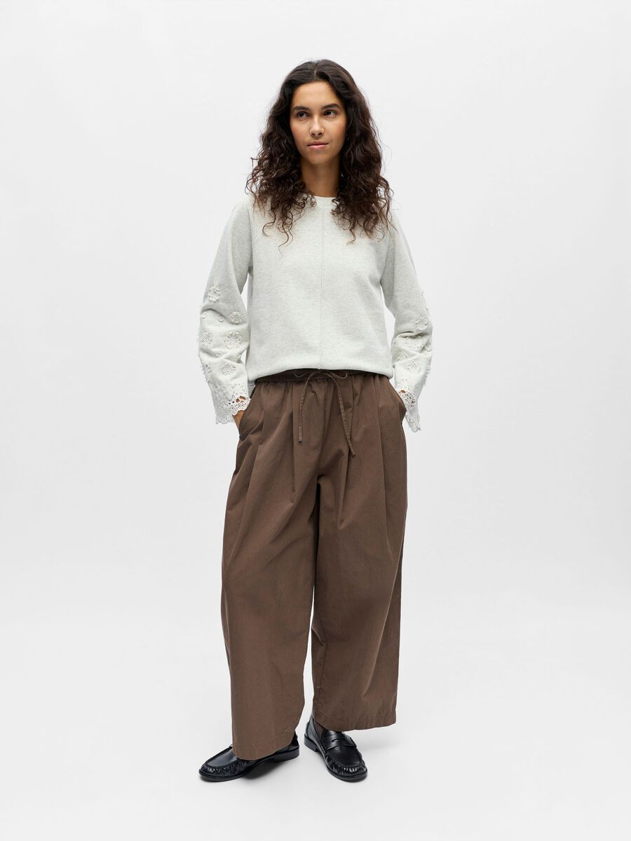 Carousel image - LACE DETAILED PULLOVER, Light Grey Melange | 4