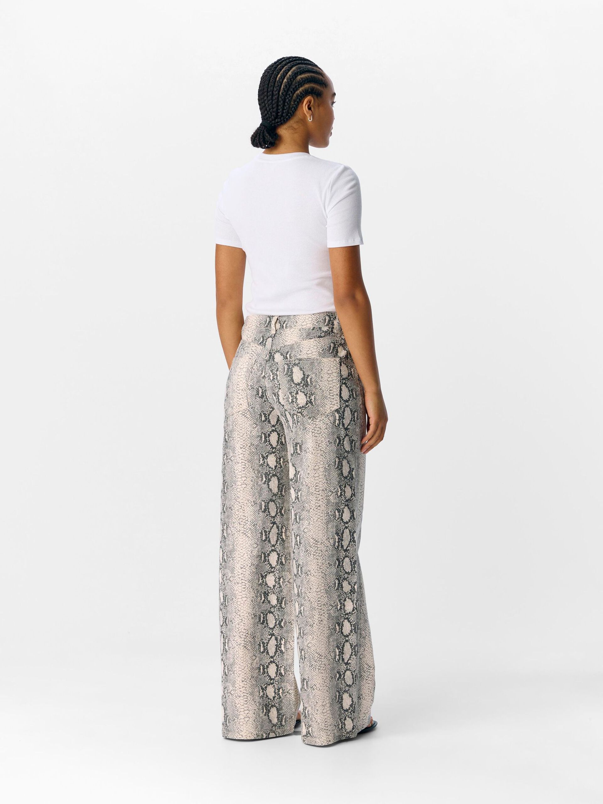 Carousel image - BEDRUKT WIDE LEG JEANS, Tofu | 4