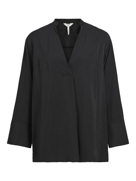 Object Collectors Item V-NECK BLOUSE, Black, highres - 23042543_Black_001.jpg