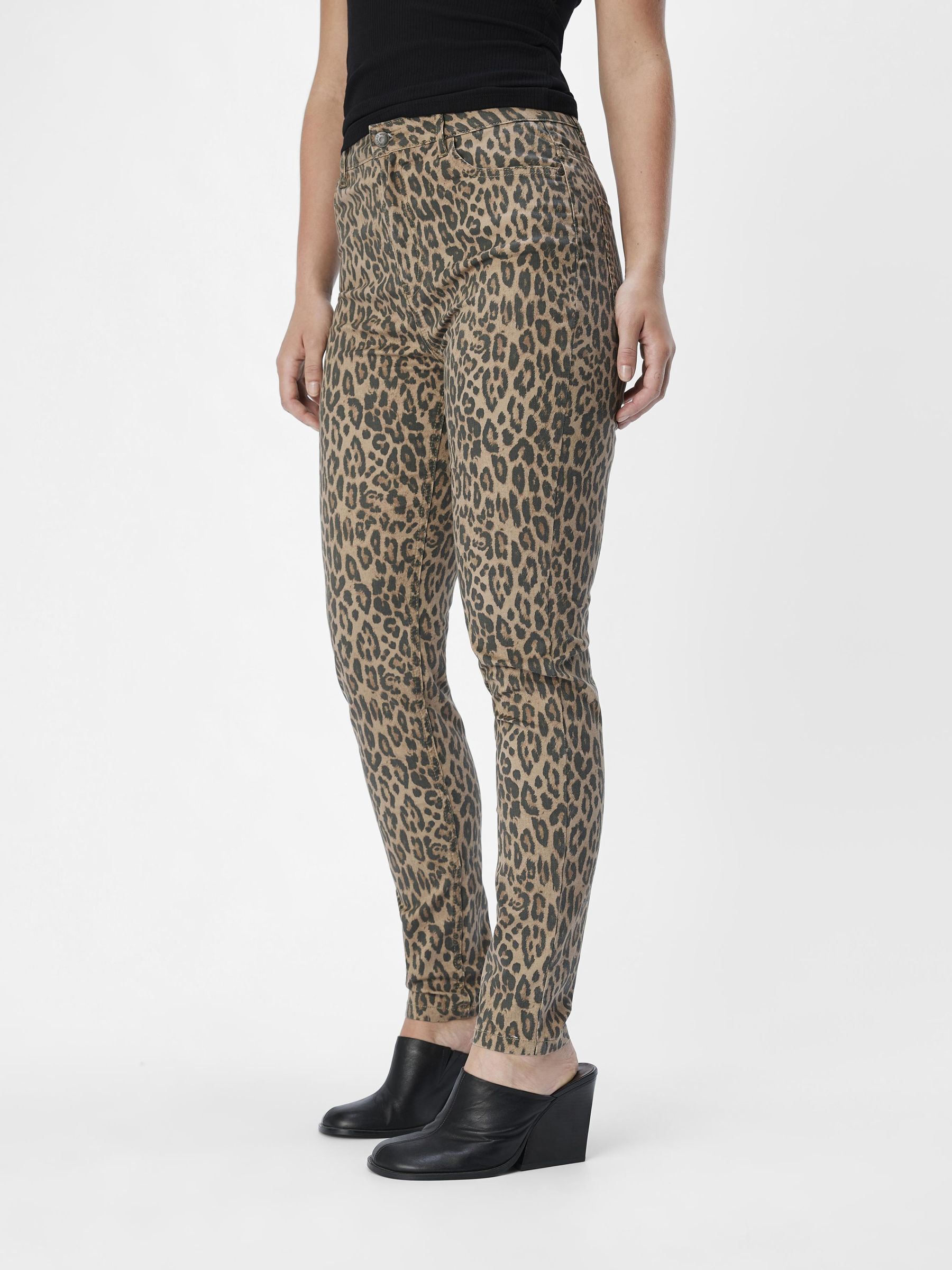 IMPRIME LEOPARD JEAN SKINNY Marron .OBJECT CI France