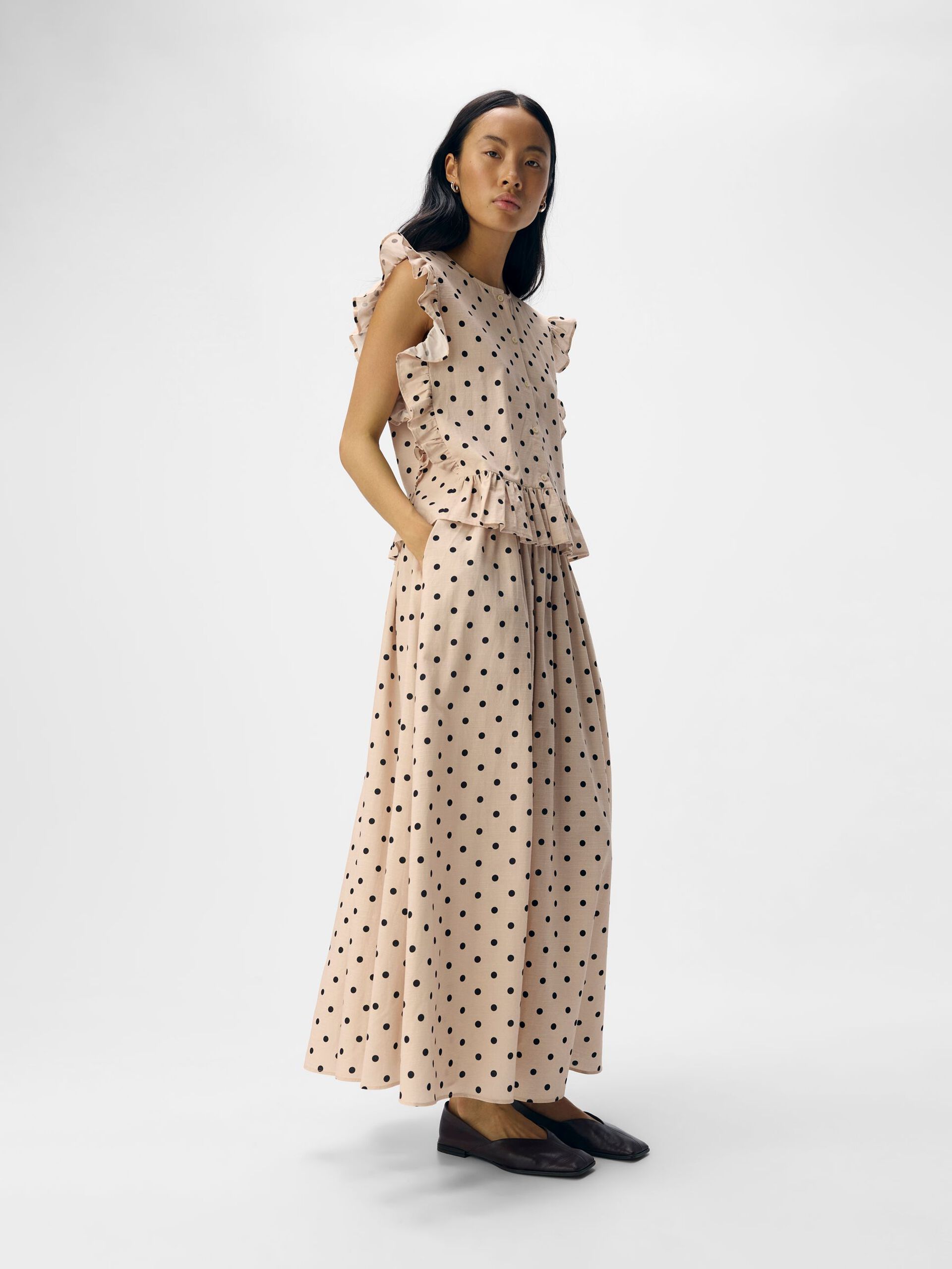 Carousel image - POLKA DOT MAXI SKIRT, Sandshell | 6