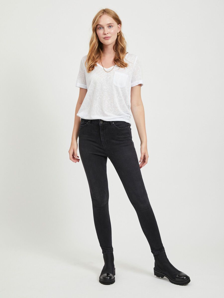Carousel image - HIGH WAISTED SLIM FIT JEANS, Black Denim | 5