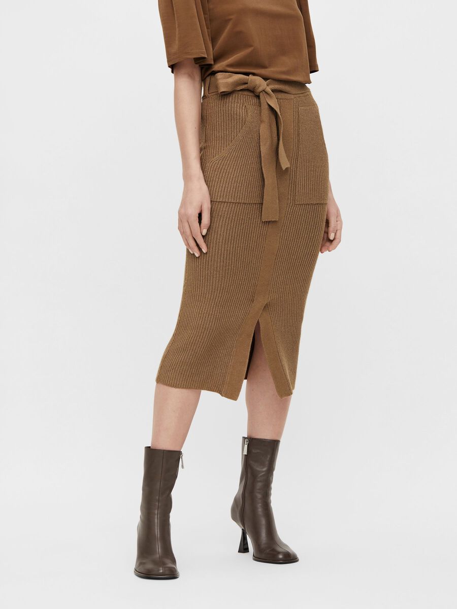 Object Collectors Item KNITTED MIDI SKIRT, Sepia, highres - 23036280_Sepia_898115_003.jpg