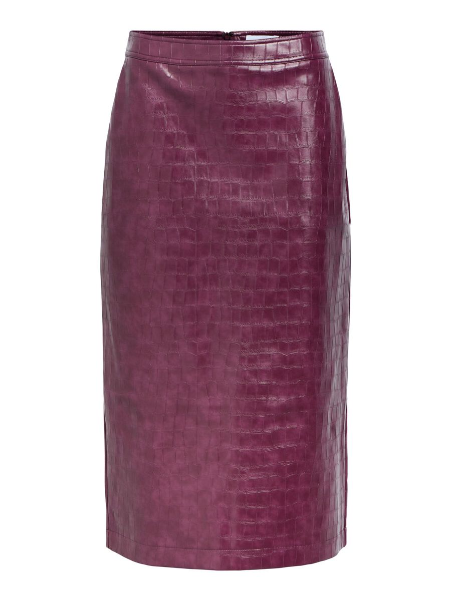 Product carousel image - PU CROCODILE JUPE, Mauve Wine | 2