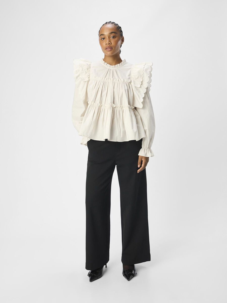 Carousel image - OBJHOPE TOP MET LANGE MOUWEN, White Sand | 4