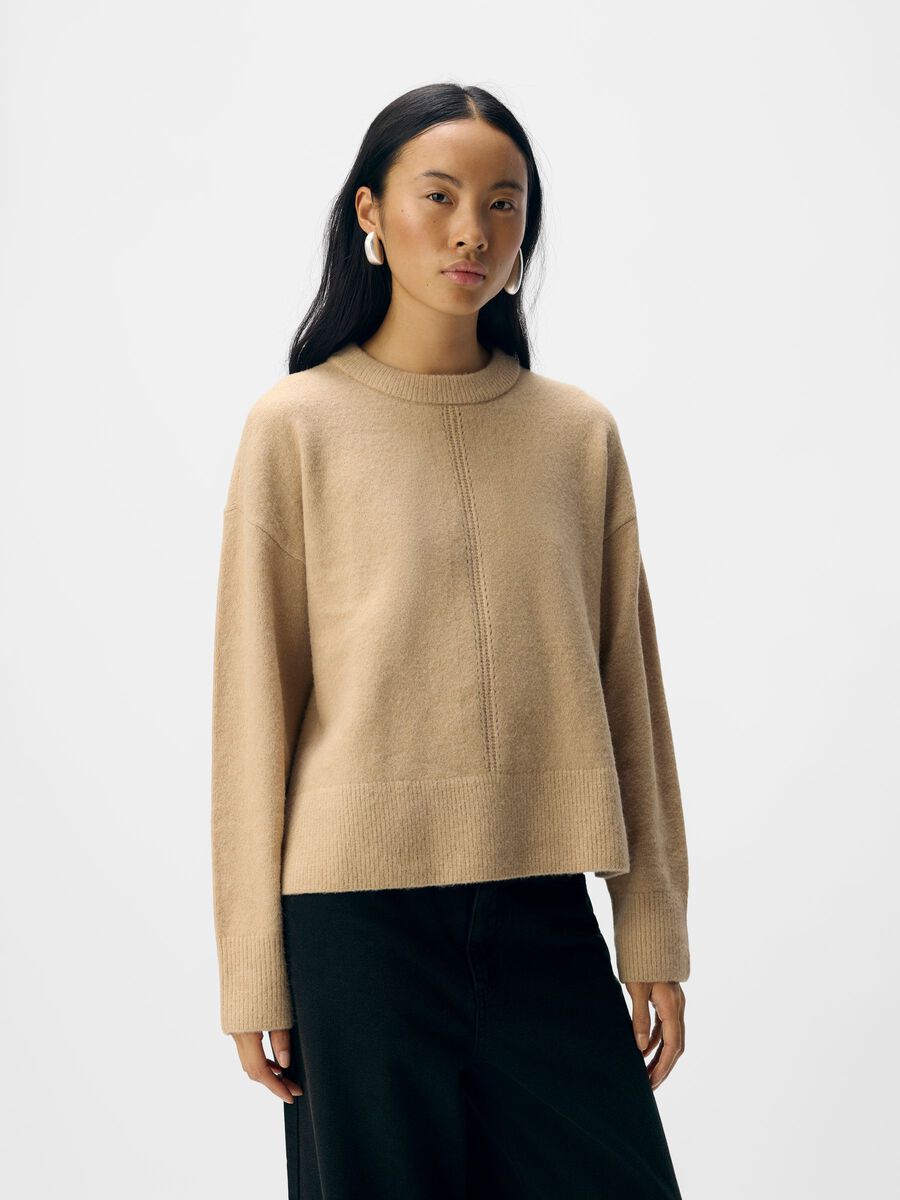 Carousel image - KNITTED PULLOVER, Tannin | 2