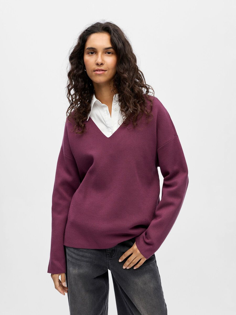 Product carousel image - PULLOVER A MAGLIA, Mauve Wine | 1