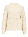 Product image thumbnail - CABLE KNIT PULLOVER, White Sand | 1