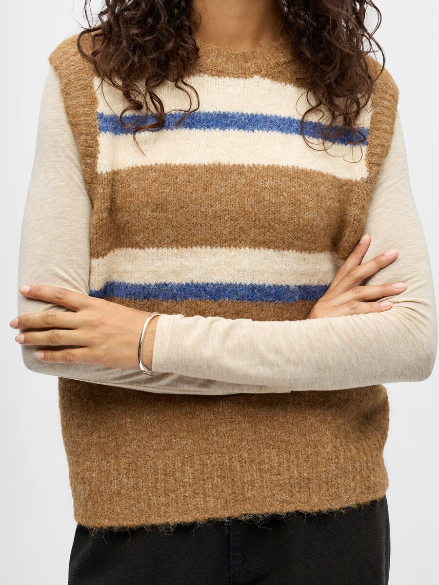 Product carousel image - KNITTED VEST TOP, Tannin | 3