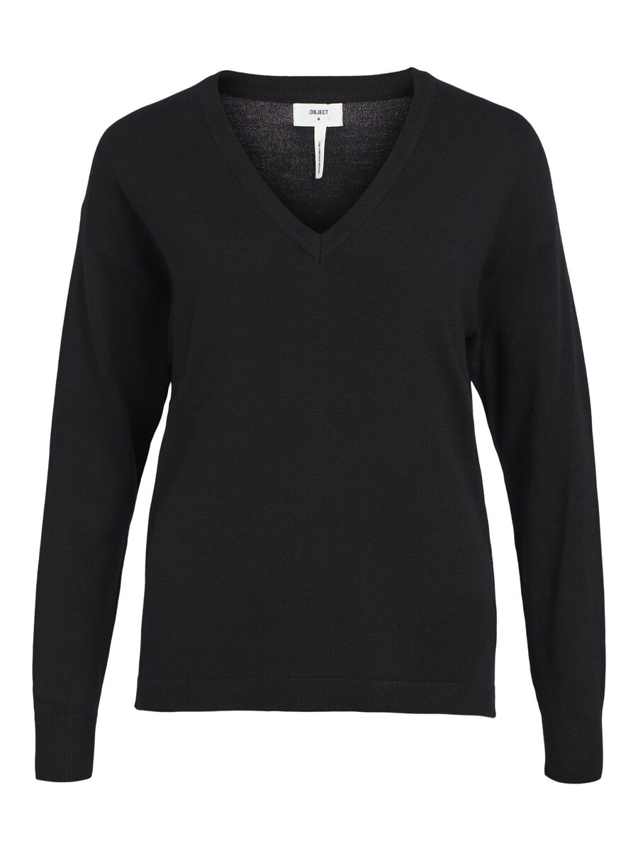 Object Collectors Item OBJTHESS KNITTED PULLOVER, Black, highres - 23034470_Black_001.jpg