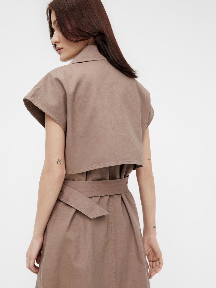 Carousel image - CAPPED SLEEVE TRENCHCOAT, Fossil | 6