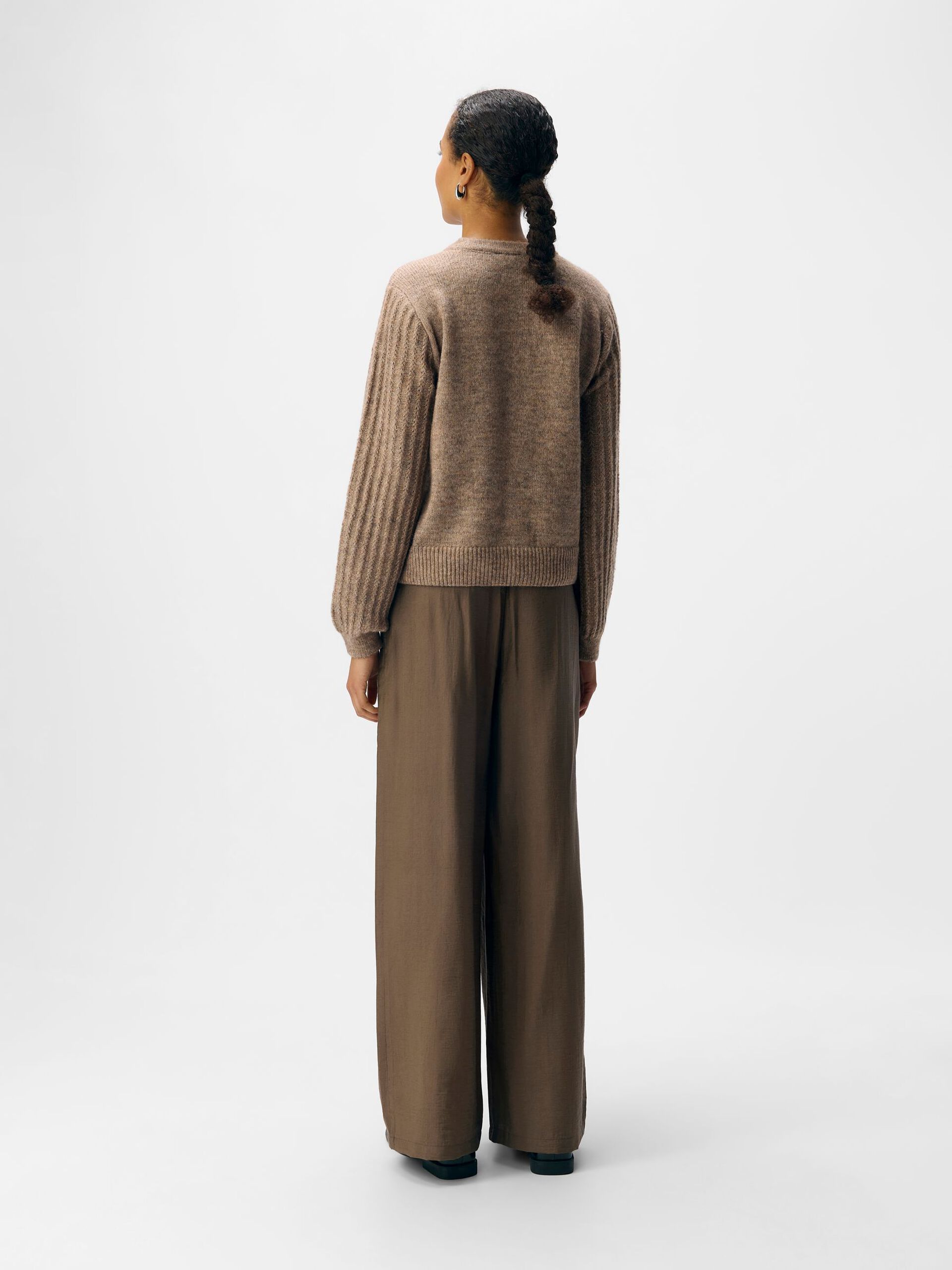 Carousel image - CABLE KNIT CARDIGAN, Desert Taupe | 3