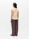 Product image thumbnail - RUFFLED SLEEVELESS BLOUSE, Macadamia | 3