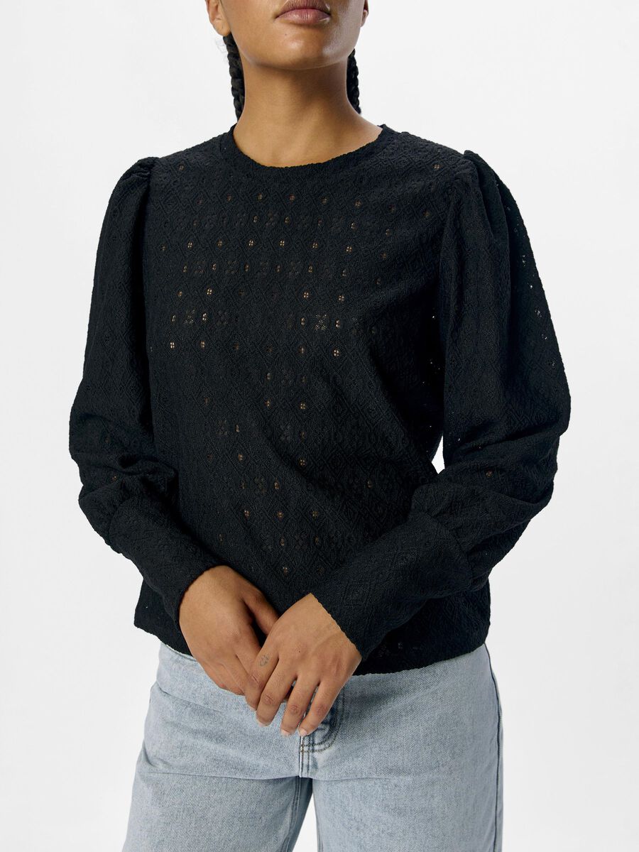 Carousel image - LONG SLEEVED TOP, Black | 5