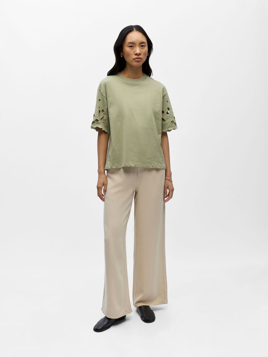 Carousel image - EYELET SLEEVE T-SHIRT, Tea | 4
