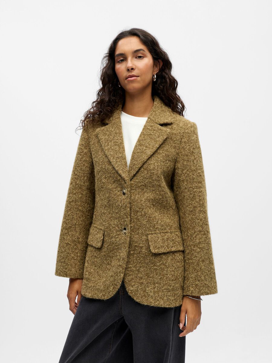 Product carousel image - LONGLINE BLAZER, Deep Lichen Green | 1
