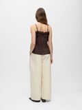 Product image thumbnail - RUFFLED STRAP TOP, Seal Brown | 3