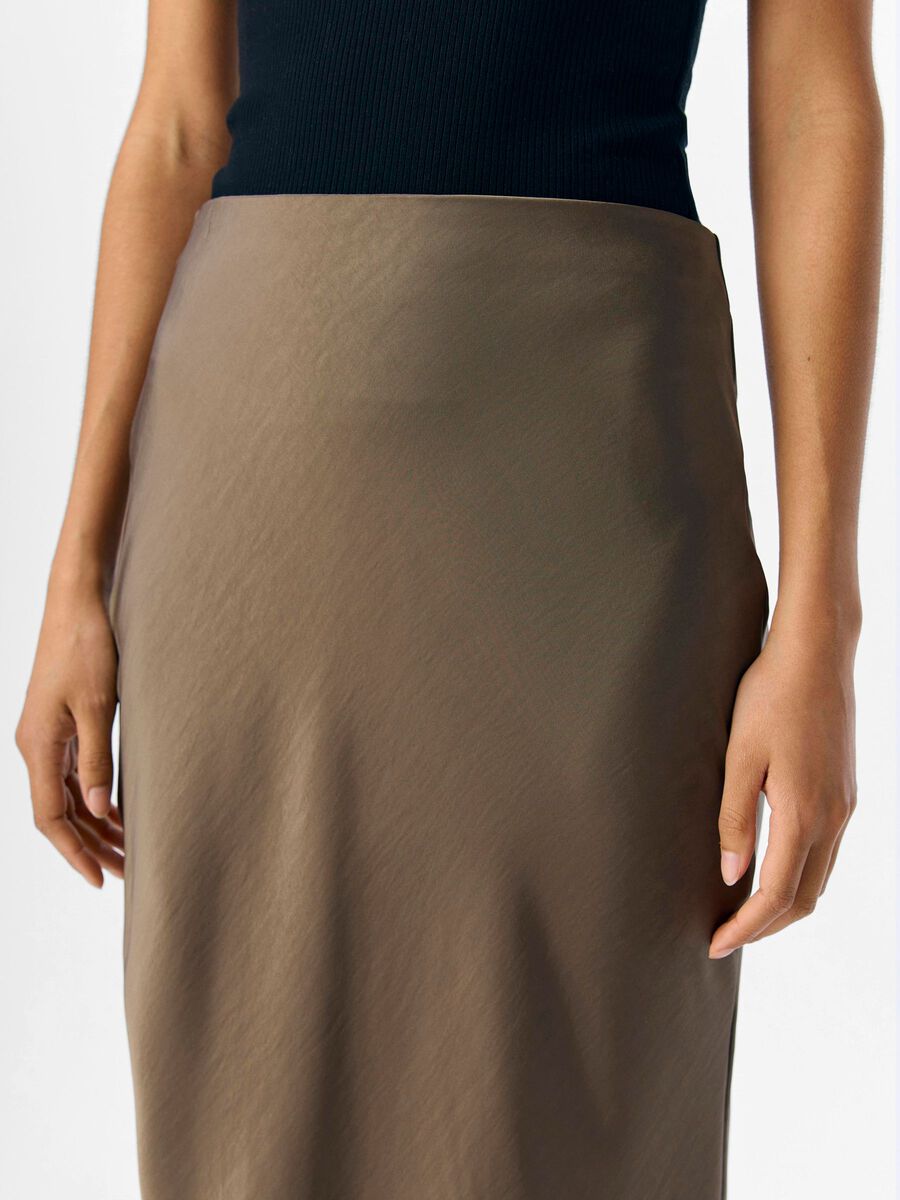 Carousel image - SATIN MAXI SKIRT, Morel | 5