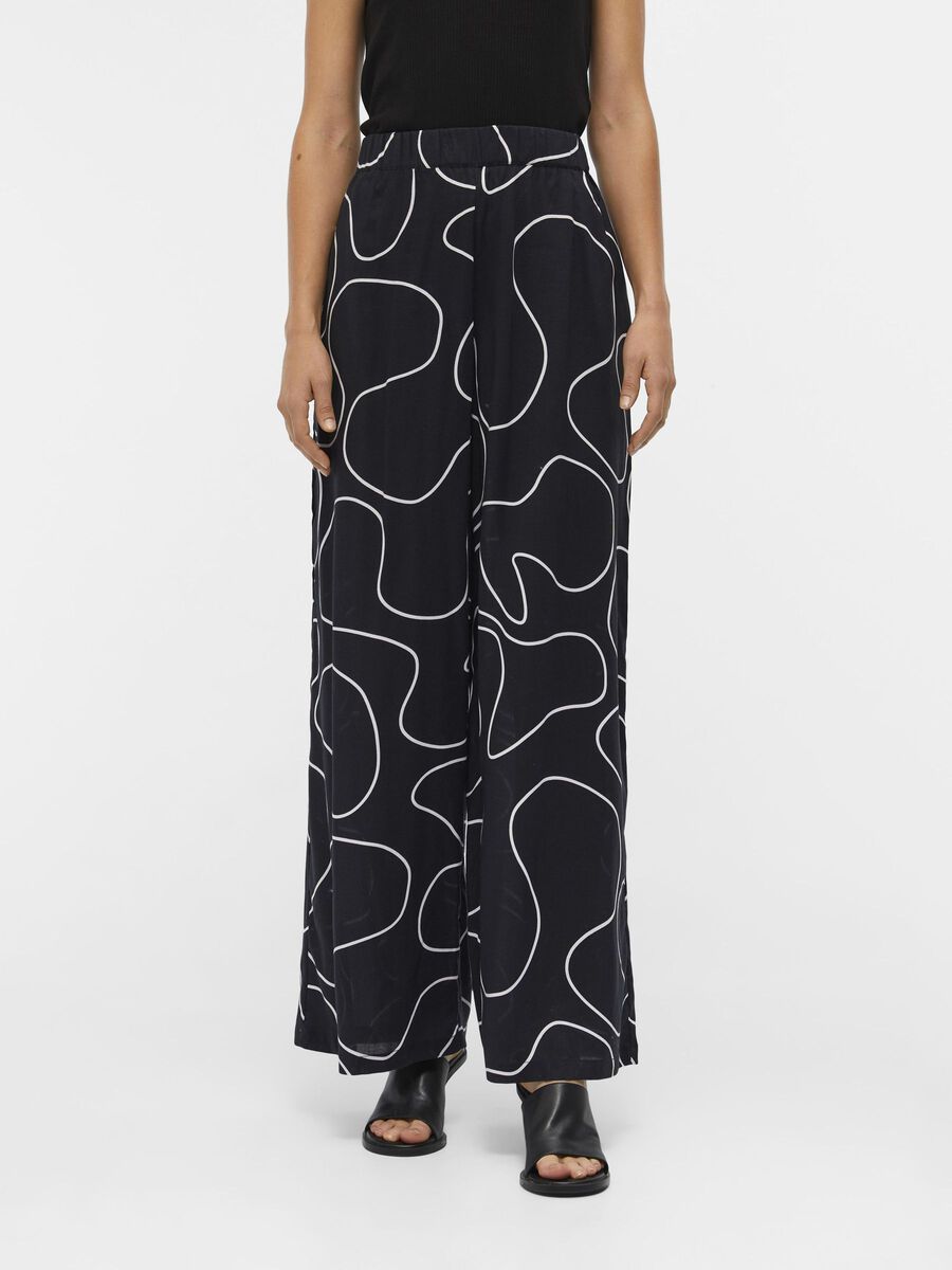 Object Collectors Item PATTERNED PALAZZO TROUSERS, Black, highres - 23043683_Black_1089222_003.jpg