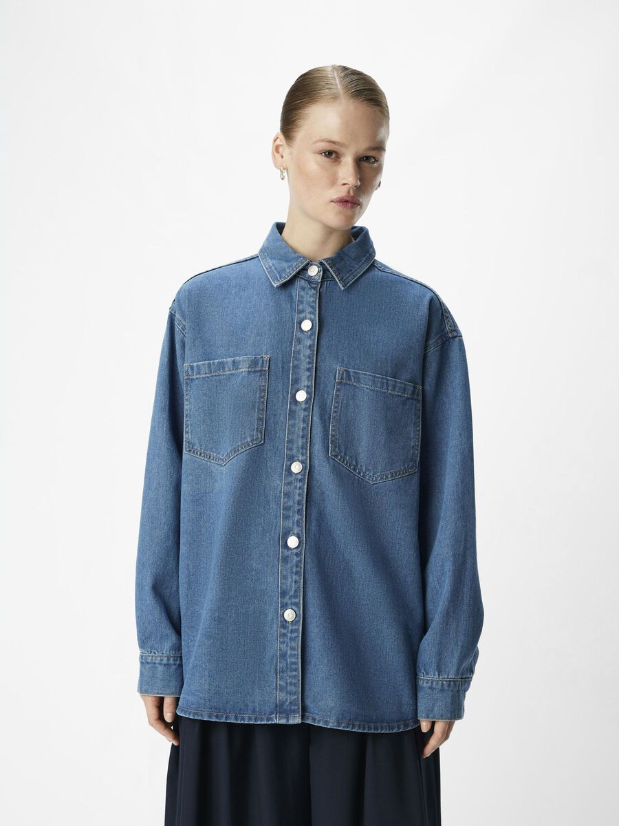 OBJECT DENIM SHIRT, Medium Blue Denim, highres - 23046549_MediumBlueDenim_1185381_003.jpg
