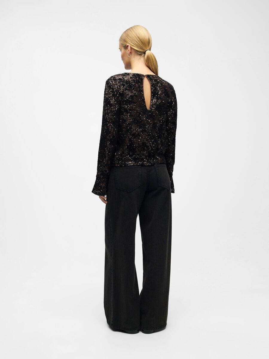 Product carousel image - SEQUIN TOP, Seal Brown | 2