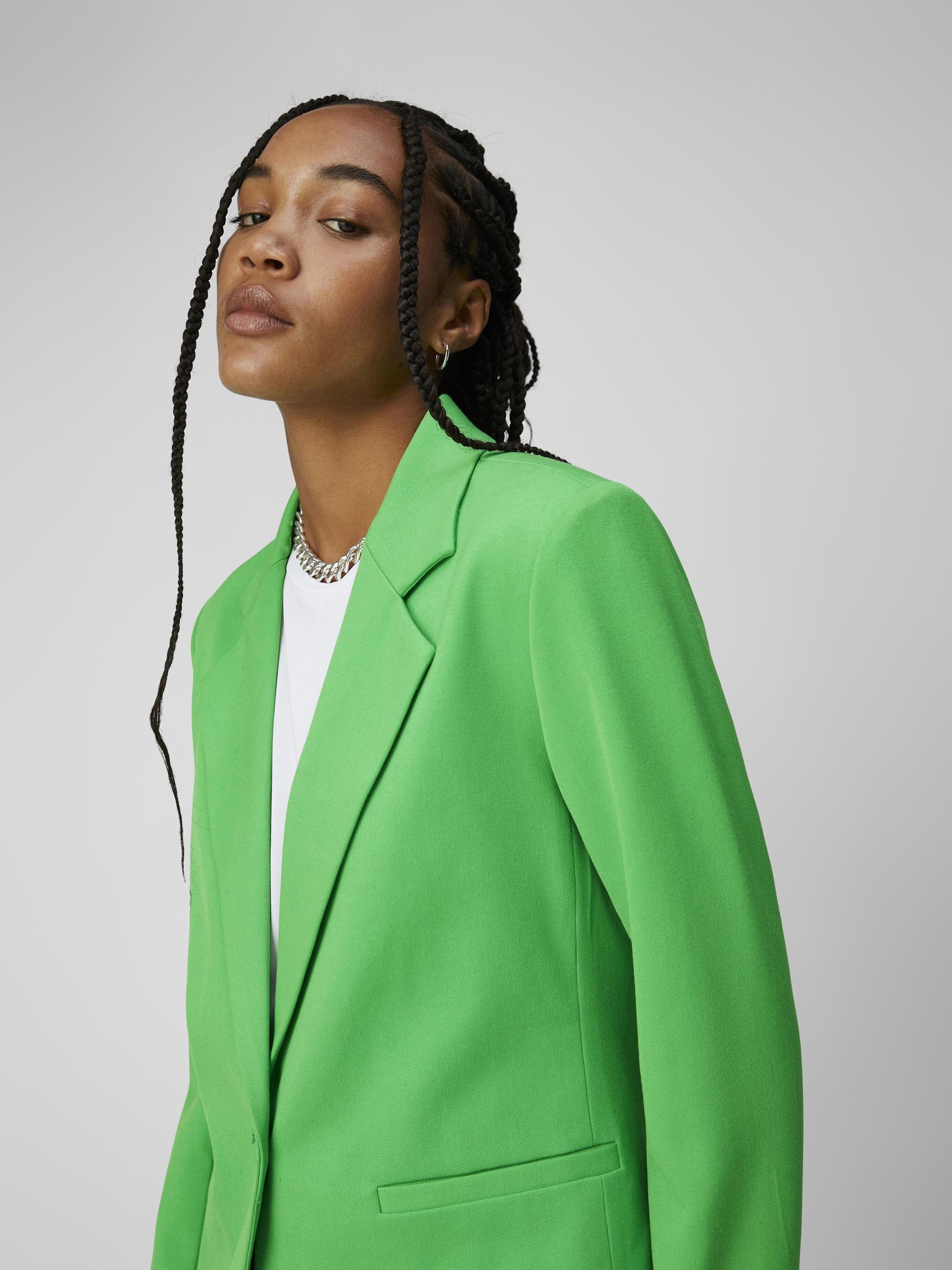 Green blazer woman top