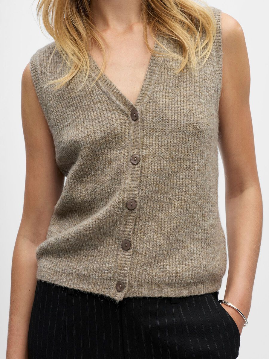 Carousel image - KNITTED WAISTCOAT, Morel | 5