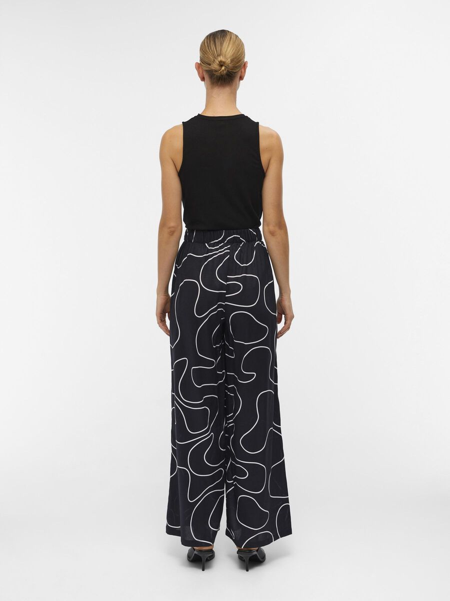 Object Collectors Item PATTERNED PALAZZO TROUSERS, Black, highres - 23043683_Black_1089222_004.jpg