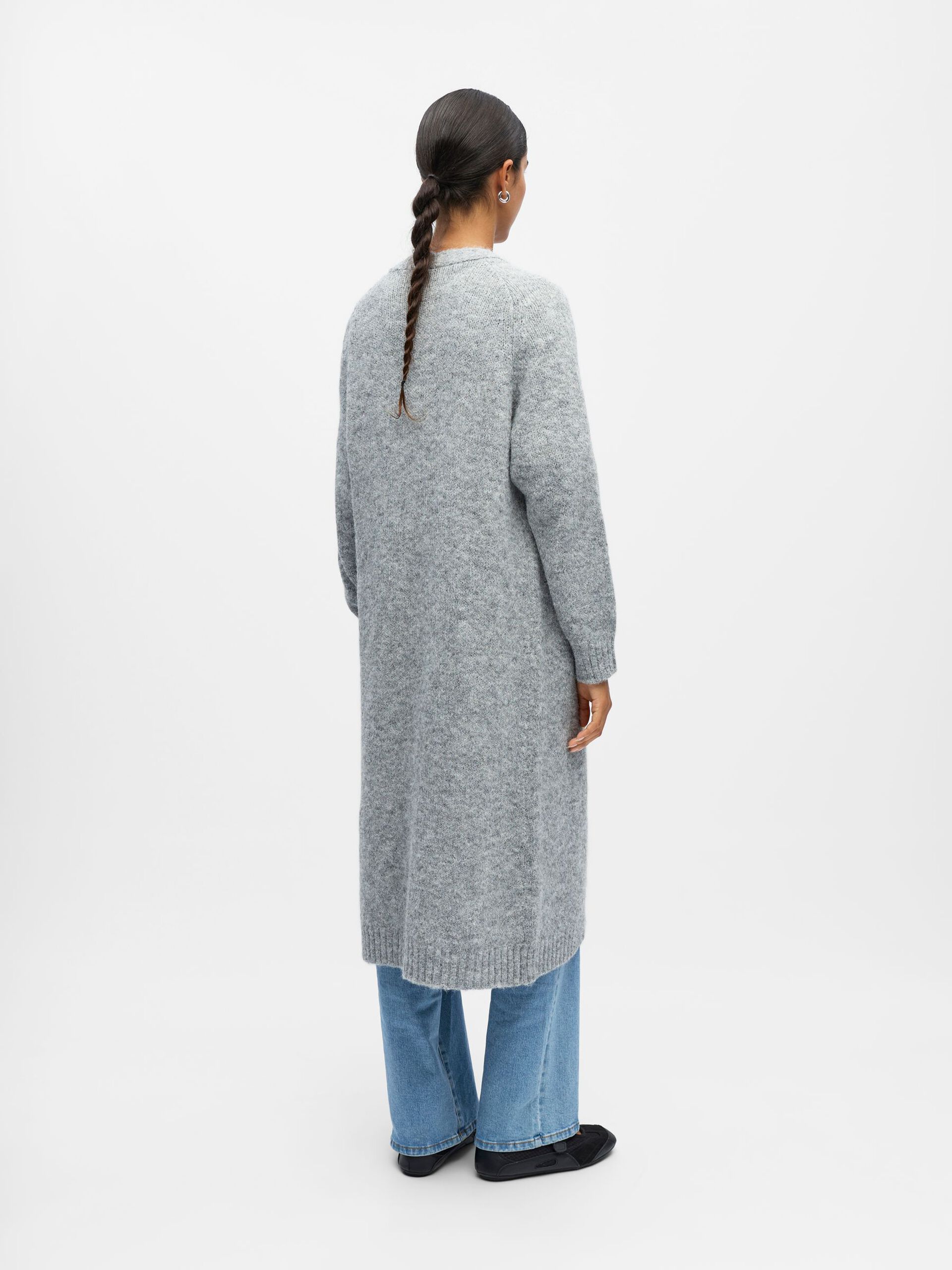 Carousel image - LONGLINE STRICKJACKE, Medium Grey Melange | 3