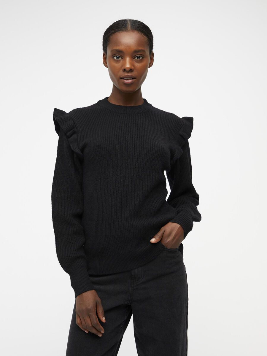 Object Collectors Item OBJMALENA KNITTED PULLOVER, Black, highres - 23039233_Black_003.jpg