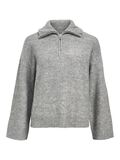 Product image thumbnail - COL MONTANT PULL EN MAILLE, Medium Grey Melange | 1