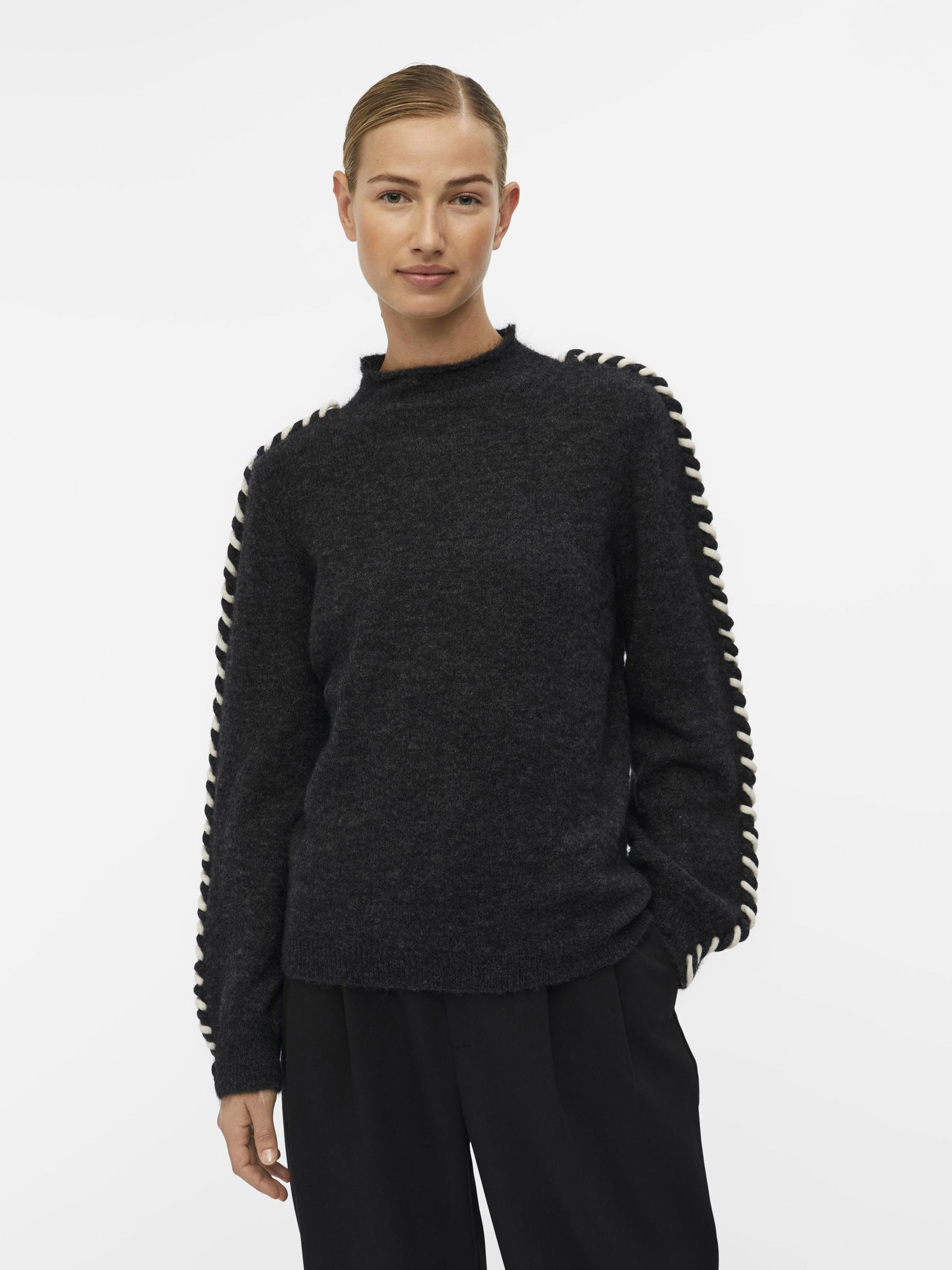 Dark grey knit jumper cheap