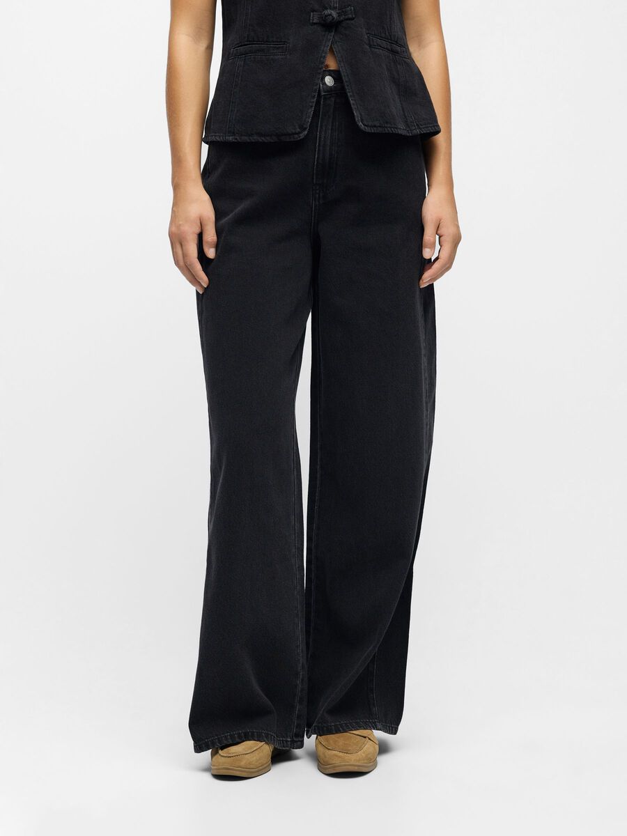 Carousel image - WIDE LEG JEANS, Black Denim | 2