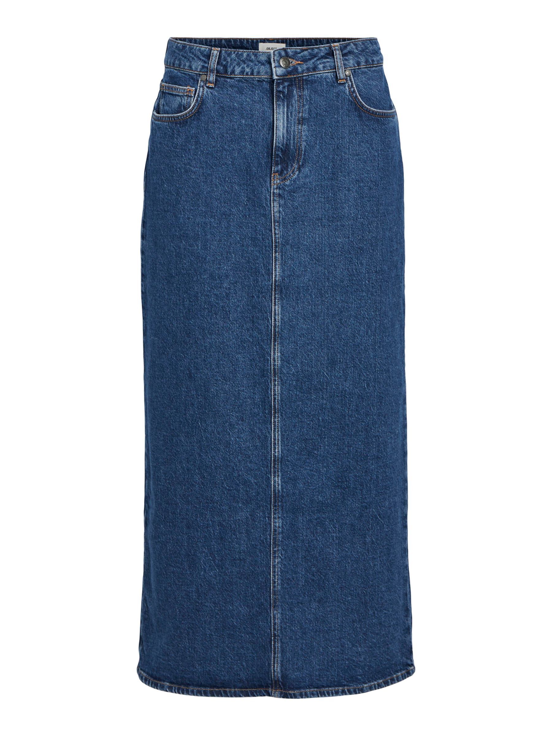DENIM MAXI ROK Blau .OBJECT CI Nederland