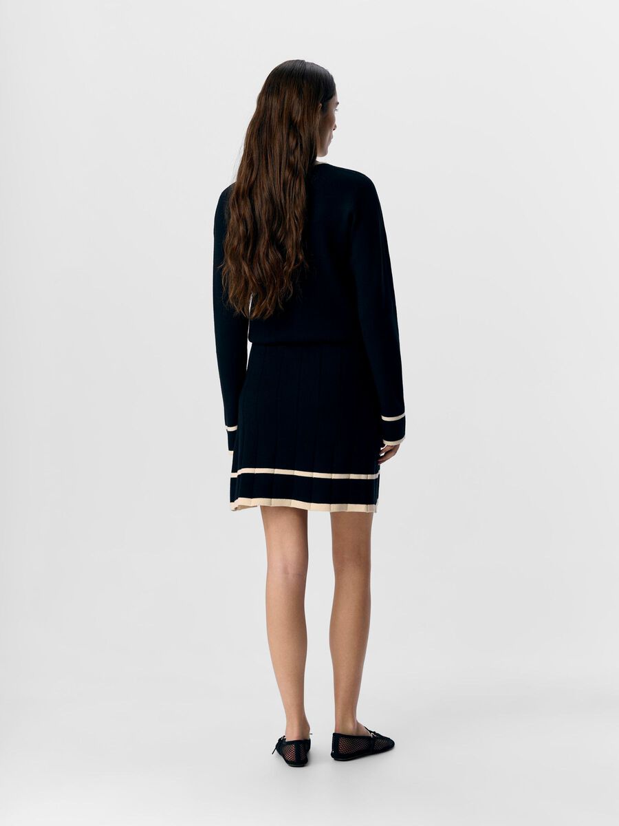 OBJECT KNITTED MINI SKIRT, Black, highres - 23048172_Black_1237538_004.jpg