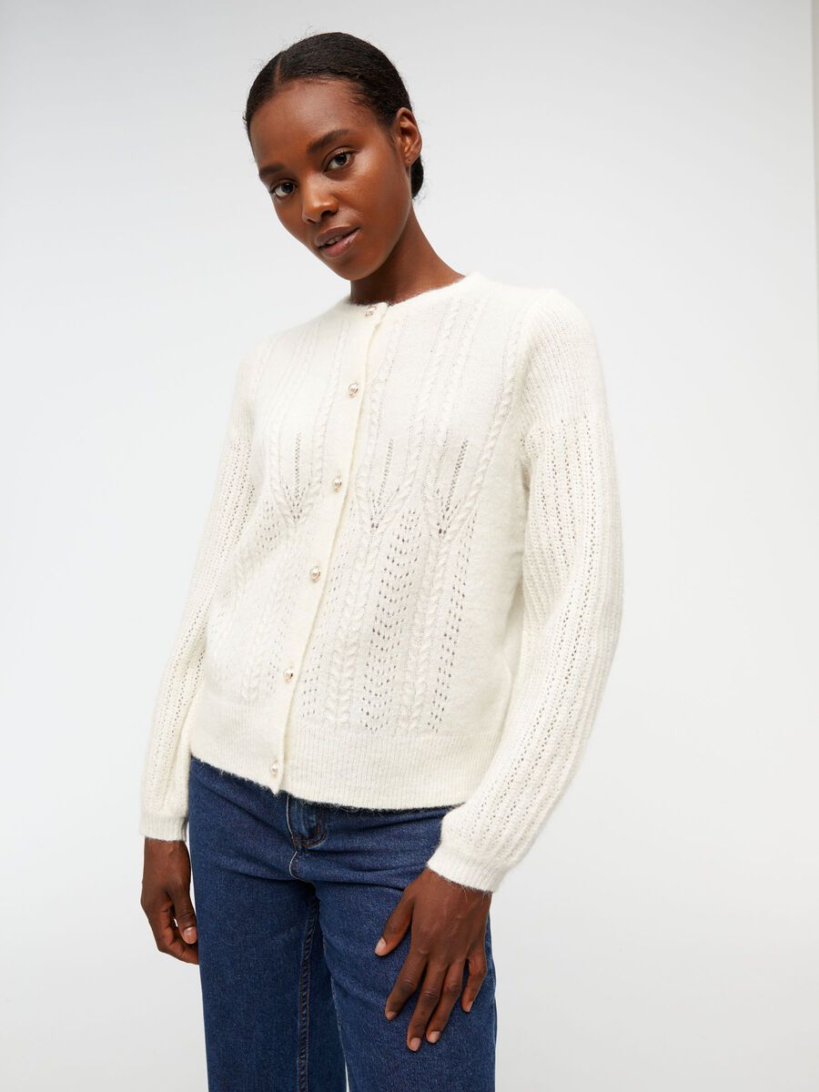 Carousel image - ALPACA WOOL BLEND CARDIGAN, Cloud Dancer | 6