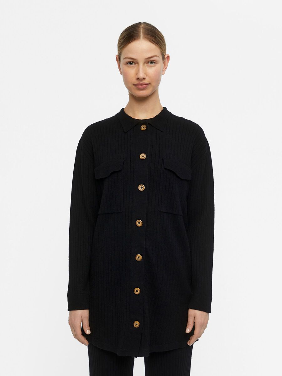 Object Collectors Item RIBBED KNITTED SHIRT, Black, highres - 23039239_Black_003.jpg