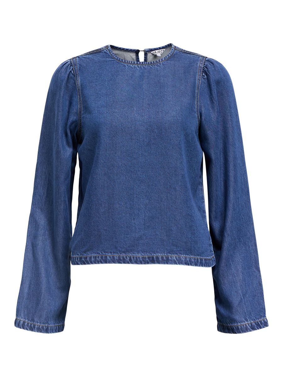 Carousel image - DENIM BLOUSE, Medium Blue Denim | 1
