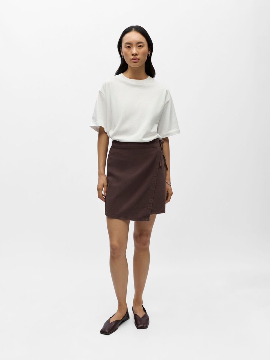 Carousel image - DENIM WRAP SKIRT, Seal Brown | 4