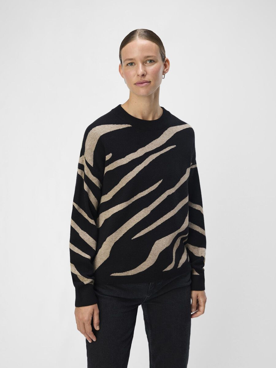 OBJECT STRICK PULLOVER, Black, highres - 23044642_Black_1151581_003.jpg